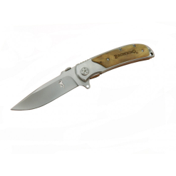 Browning Çakı Ahşap Parlak Geyik Damgalı Klipsli Çakı - 338