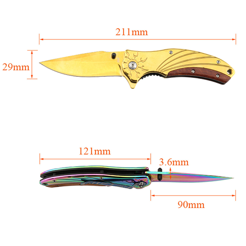 Browning Çakı Altın Çakı Kamp Outdoor Çakı Edc Gold Altın Kilitli Çakı - Görsel 9