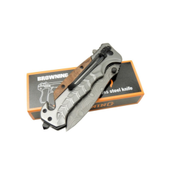 Alternative view of Browning Çakı Damascus Desenli Kurtarma Çakısı Metal İşlemeli Ahşap Çakı - CH03