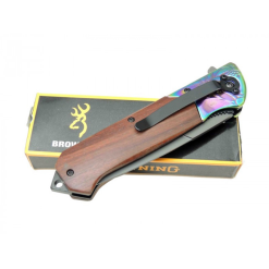Alternative view of Browning Çakı Rainbow Gökkuşağı Desenli Çakı Sivri İçten Kilitli Klipsli