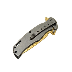 Alternative view of Browning İskelet Çakı Altın Gold Renkli Kuru Kafa Baskılı Çakı - HC005 GLD