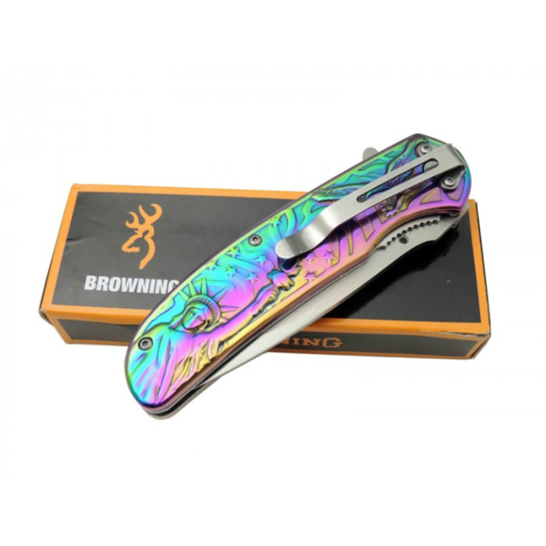 Browning Rainbow Gökkuşağı Kartal ve Özgürlük Anıtı İşlemeli Çakı - DA137 - Görsel 2