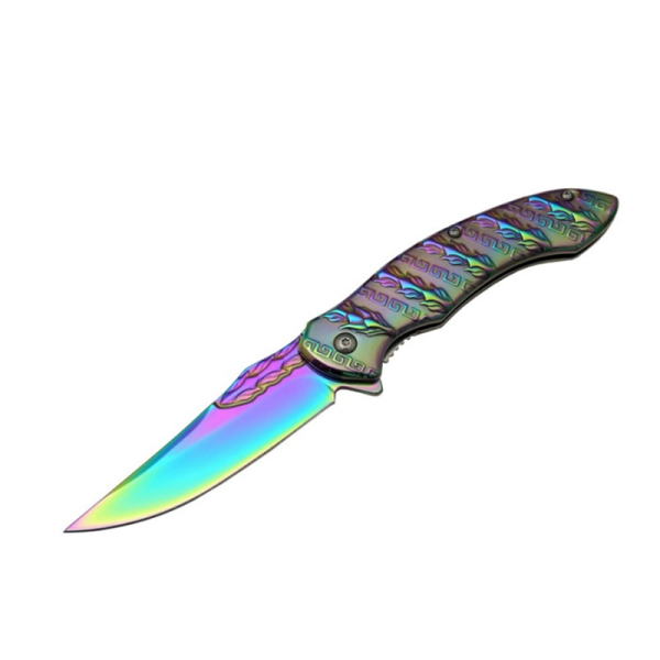 Chongming Metal Snake Çakı Gökkuşağı Rainbow Ejderha Yılanlı -  HC021