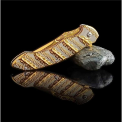 Alternative view of Chongming Metal Snake Çakı Gold Altın Ejderha Yılanlı - HC021