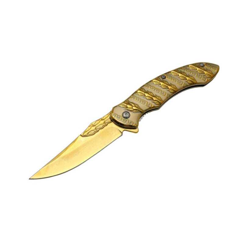 Chongming Metal Snake Çakı Gold Altın Ejderha Yılanlı -  HC021 - Görsel 1