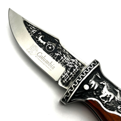 Alternative view of Columbia Baba Çakı Gravür İşlemeli At Desenli Atlı Av Bıçak Çakısı - A3189-B