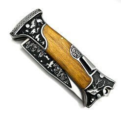 Alternative view of Columbia Baba Çakı Gravür İşlemeli Desenli Geyikli Av Bıçak Çakı - A-3188