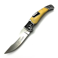 Columbia Geyik İşlemeli Gravürlü Sedef Kabzalı Sırttan Kilitli  Çakı - A3209