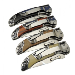 Alternative view of Columbia Mustang Sedef Kabzalı At Gravür Desenli Çakı İşlemeli Sırttan Kilitli Çakı MB-3951-D