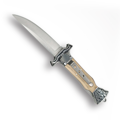 Alternative view of Columbia Reçine Ahşap Kabzalı Öküzbaş Çakı İşlemeli El Korumalı Sırttan Kilitli Çakı MA123-D