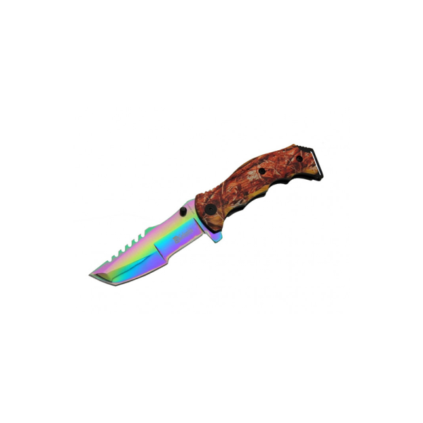 Columbia Tanto Çakı Tırtıklı Çakı Rainbow Gökkuşağı