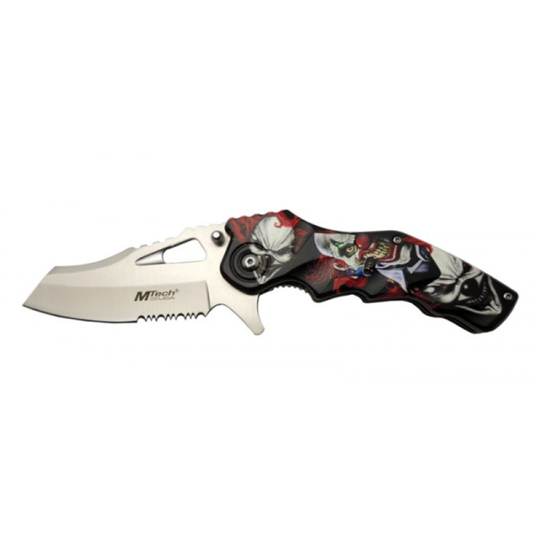 Mtech Argus Çakı İçten Kilitli Testereli Joker Desenli Çakı - 22 cm