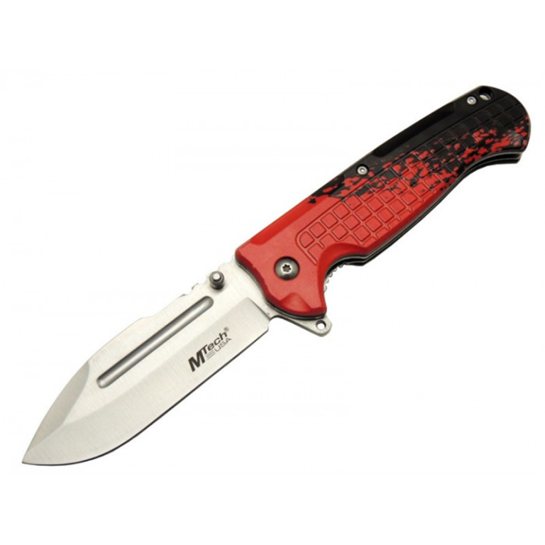 Mtech İçten Kilitli Kırmızı Siyah Desenli Çakı - 21 cm - Görsel 1