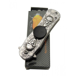 Alternative view of Stres Çarklı Çakı Krom Full Kuru Kafa İşlemeli Çelik Çakı