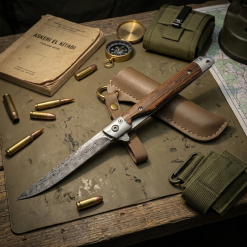 Beyfendi Çakısı M390 Damascus Desenli Beyfendi Çakısı Kılıflı