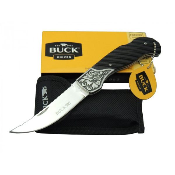 Buck Çakı Cep Çakısı Gravür Desen İşlemeli Siyah - BK013