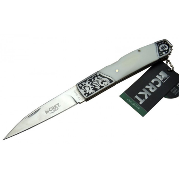 Crkt Çakı Beyaz İşlemeli Desenli Çakı  - CR0144