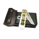 Crkt Çakı KİSS Polat Alemdar Çakı Gold Altın Deri Kılıflı 18 cm 1 Bıçak Fuarı