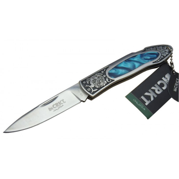 Crkt Çakı Mavi İşlemeli Desenli Çakı - CR0148
