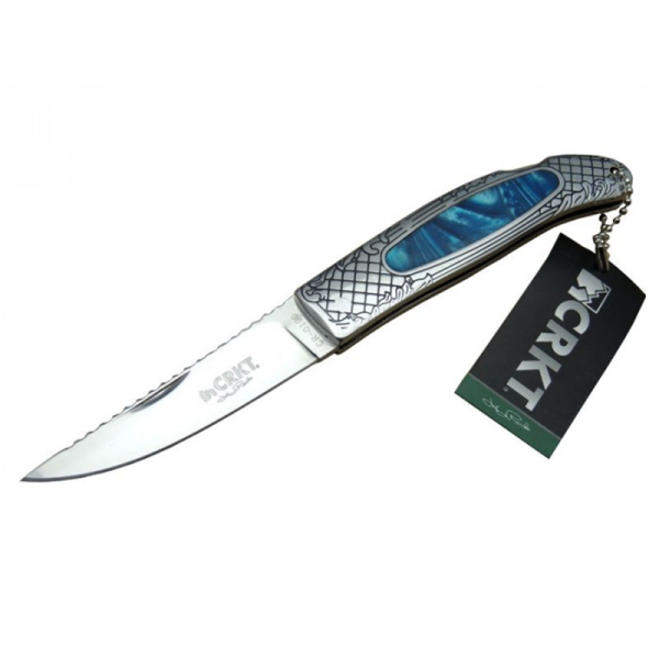 Crkt Çakı Mavi İşlemeli Desenli Çakı - CR0190