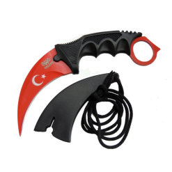 Csgo Karambit Türk Bayrağı İşlemeli Kırmızı