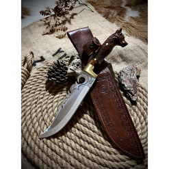 Kurt Başlı Av Bıçak Özel El Yapımı Özel İmalat