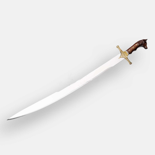 Kurt Başlı Fatih Sultan Kılıcı Pirinç İşlemeli