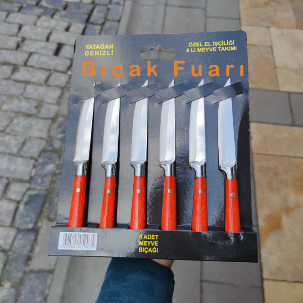 Meyve Bıçak El Yapımı Turuncu Renk