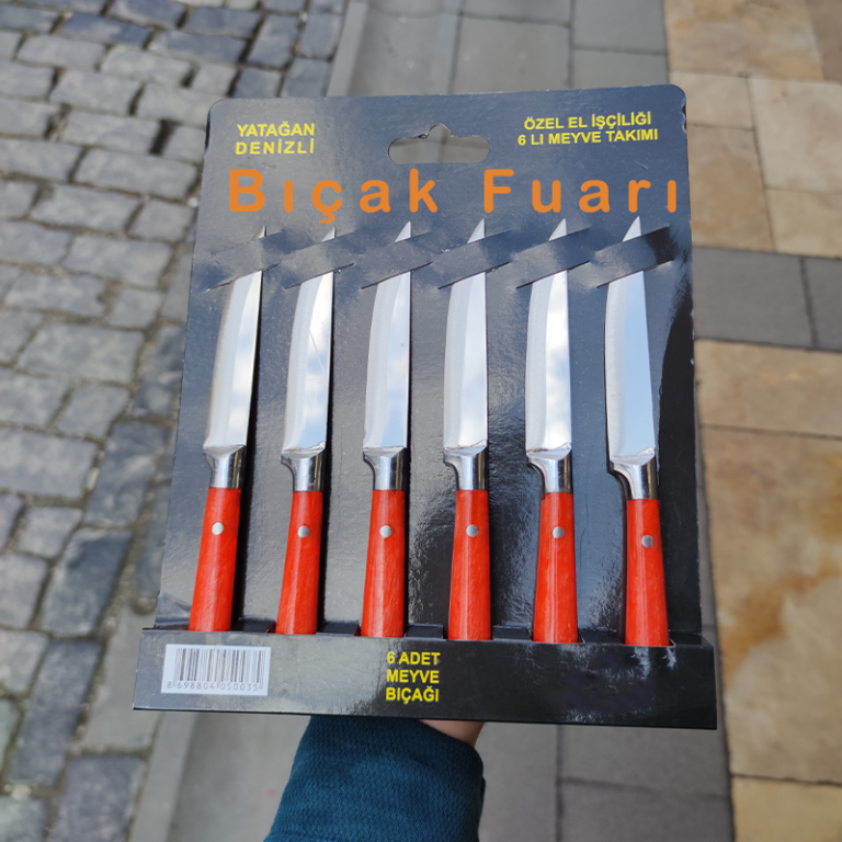 Meyve Bıçak El Yapımı Turuncu Renk - Görsel 1