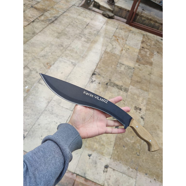 Pala Bıçak El Yapımı Satır Çentikli Sallama Pala - Görsel 6