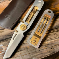 Crkt Çakı K.İ.S.S Polat Alemdar Çakısı Gold Altın Deri Kılıflı