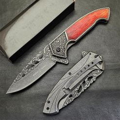 Alternative view of Haps Bugs Gül İşlemeli Çakı Gravürlü Çakı