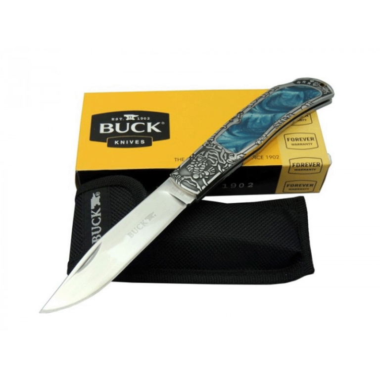 Buck Çakı Cep Çakısı Mavi Gravürlü - Görsel 1