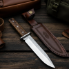 El Yapımı Yerli Üretim İşlemeli Kök Ceviz Kabze Deri Kılıflı Kasatura Av Kamp Bıçağı