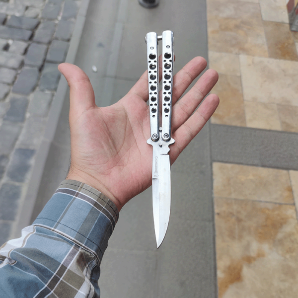 Browning Kelebek Gümüş Delikli Perçinli - Görsel 2