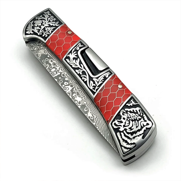 Columbia Damascus Çakı Bal Petek Desenli Şam Çeliği Çakı - Görsel 5