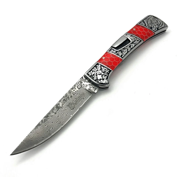 Columbia Damascus Çakı Bal Petek Desenli Şam Çeliği Çakı