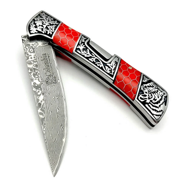 Columbia Damascus Çakı Bal Petek Desenli Şam Çeliği Çakı - Görsel 2