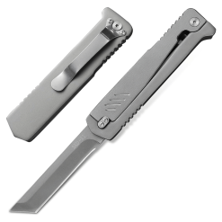 Titanyum Kızaklı Hayalet Çakı Tanto D2 Çelik