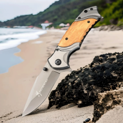 Browning Çakı Ahşap Metal Kabze Kamp Doğa Çakısı