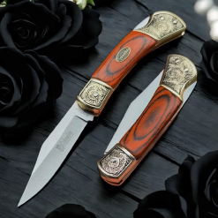 Columbia Nakışlı Pirinç Gravürlü İşlemeli Çakı Günlük Çakı