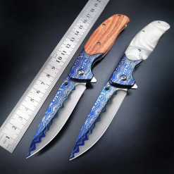 Alternative view of Sibirya Mavi Çakı Damascus Desenli Blue Mavi Sedef Çakı