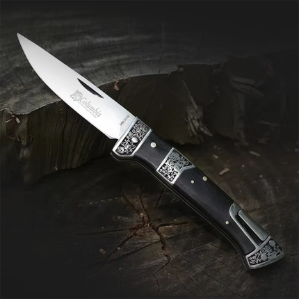 Columbia Çakı Sırttan Kilit İşlemeli Gravürlü Kamp Çakısı Outdoor Çakı MB 3936