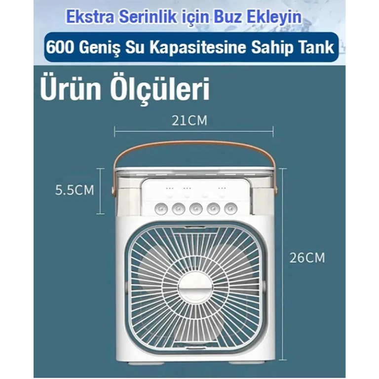 Pervaneli Ultrasonik Hava Nemlendirici Buhar Makinası Bebek Çocuk Odaları Için Fanlı - Görsel 5