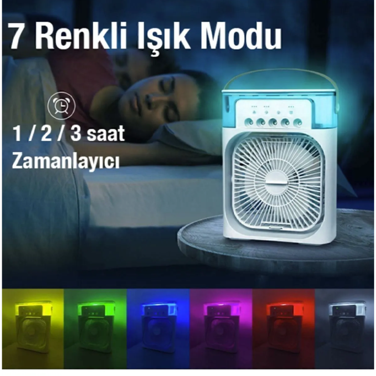 Pervaneli Ultrasonik Hava Nemlendirici Buhar Makinası Bebek Çocuk Odaları Için Fanlı - Görsel 4