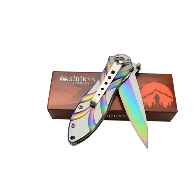 Sibirya Çakı Lale Açan Gül Gravür İşlemeli Çakı Kamp Çakısı Outdoor Çakı - Görsel 7