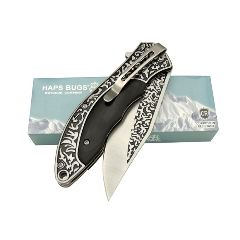 Haps Bugs Çakı Nakışlı Güllü Gravürlü İşlemeli Çakı kamp Çakısı - LO21B - Görsel 2