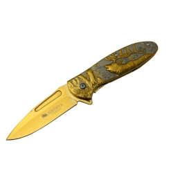 Sibirya Geyik İşlemeli Gravürlü Geyikli Kamp Çakısı - 2089