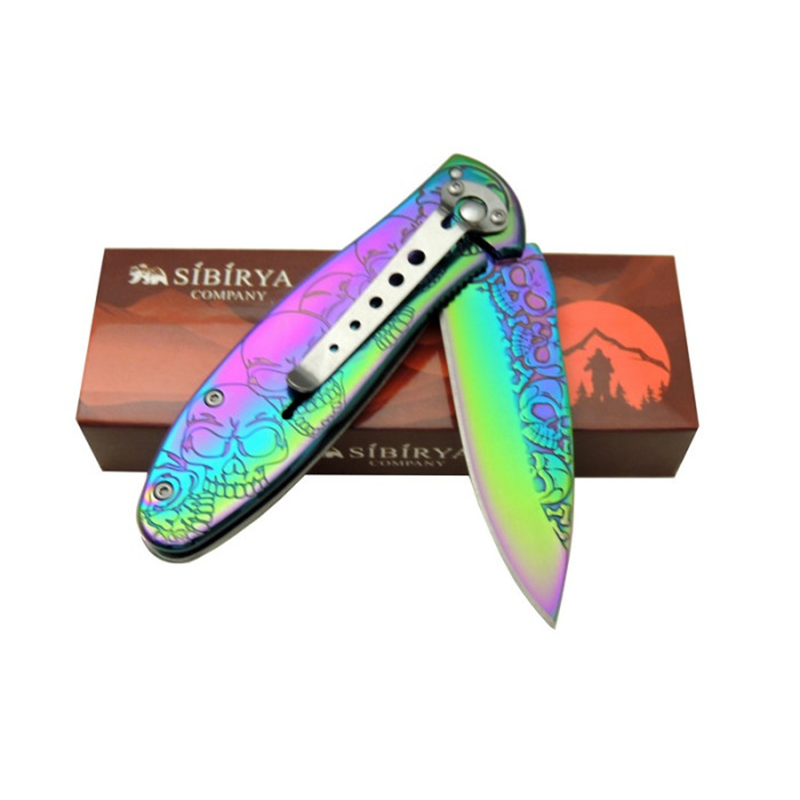 Sibirya Çakı Kuru Kafa Gold Rainbow Çakısı Outdoor Çakı - 2069 - Görsel 5