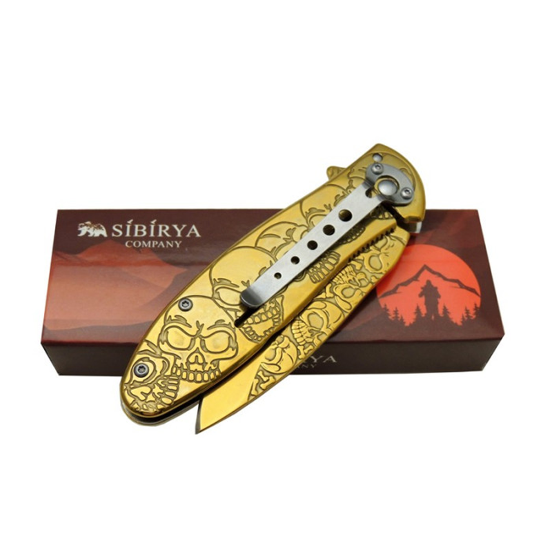 Sibirya Çakı Kuru Kafa Gold Rainbow Çakısı Outdoor Çakı - 2069 - Görsel 3